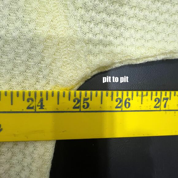 Vintage America Tunic Women's L Buttery Yellow Waffle Knit Cottagecore Soft Girl - Picture 7 of 8